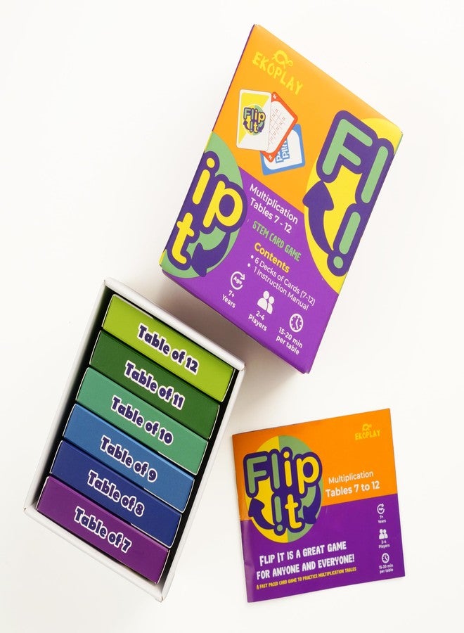 Ekoplay FLIP IT Card Game - Multiplication Tables 7-12 | Kids Practice Multiplication Tables, for 7 Years and Above - Image 4